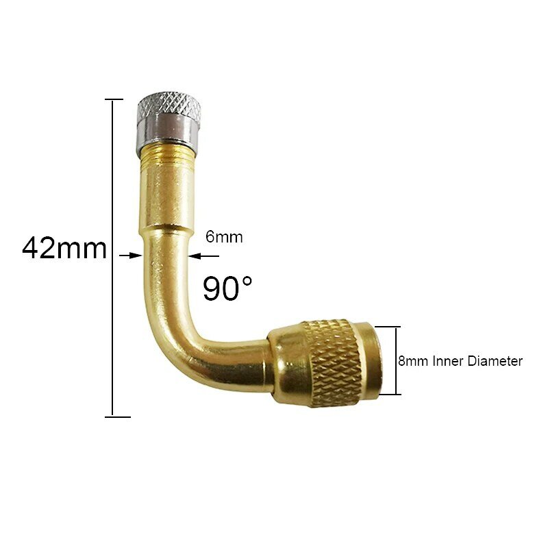 1 Pcs 45/90/135 Degree Angle Brass Air Tyre Valve Stem with Extension Adapter for Car Truck Motorcycle Cycling Accessories