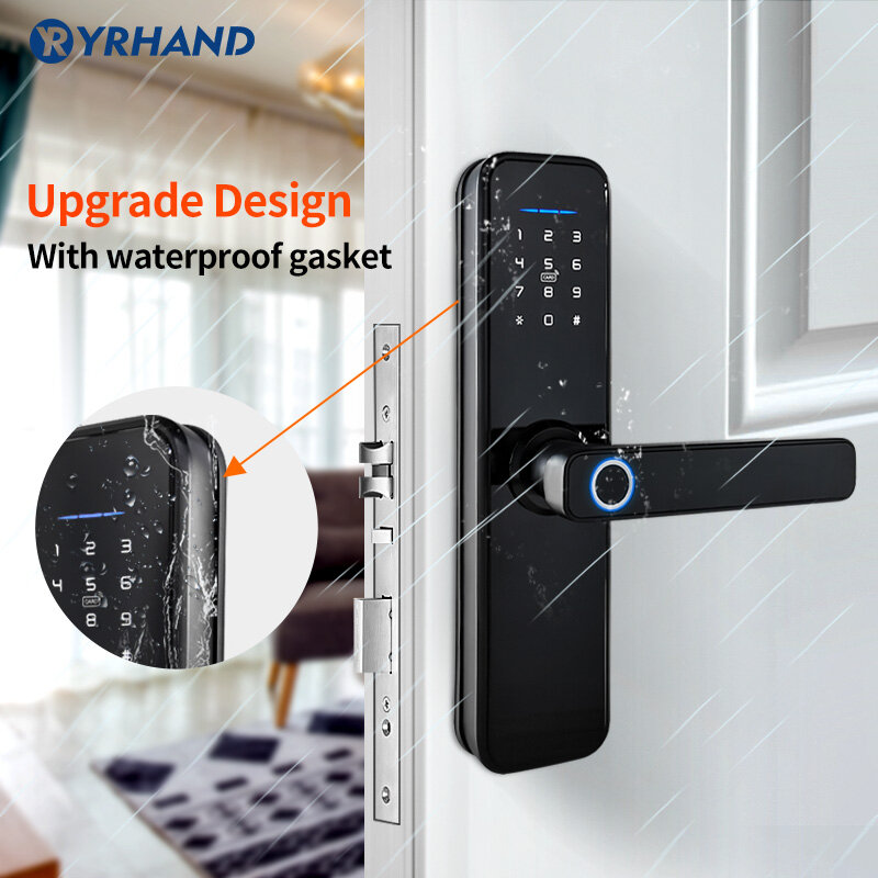 Cerradura intelige X5 impermeabile Tuya Biometric Fingerprint Security Intelligent Smart WiFi APP Password serratura elettronica della porta