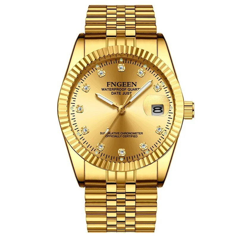 女性腕時計カップルクォーツ時計女性rolexable防水金時計のファッション学生腕時計メンズダイヤモンド男性時計腕時計