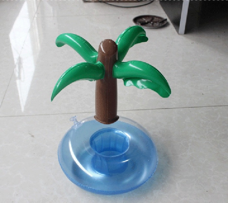 Darmowa wysyłka PVC nadmuchiwane Flamingo Palm drzewo kokosowe pływanie pływający w basenie uchwyt na napoje kąpiel impreza na plaży zabawka do kąpieli dla dzieci