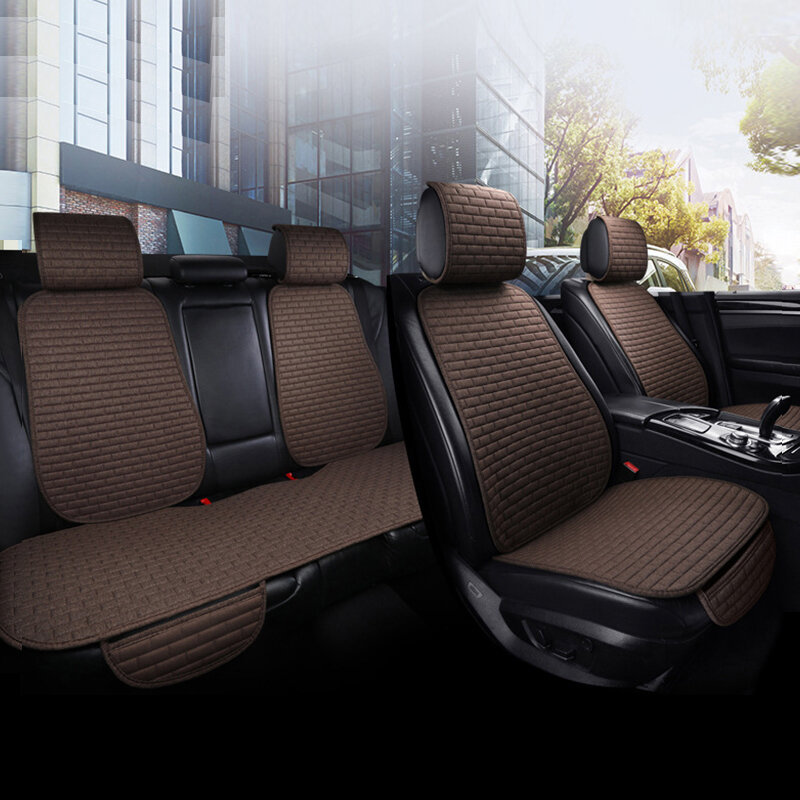 Housse de protection de siège de voiture en lin, coussin de siège avant et arrière, accessoires de voiture adaptés à tous les modèles