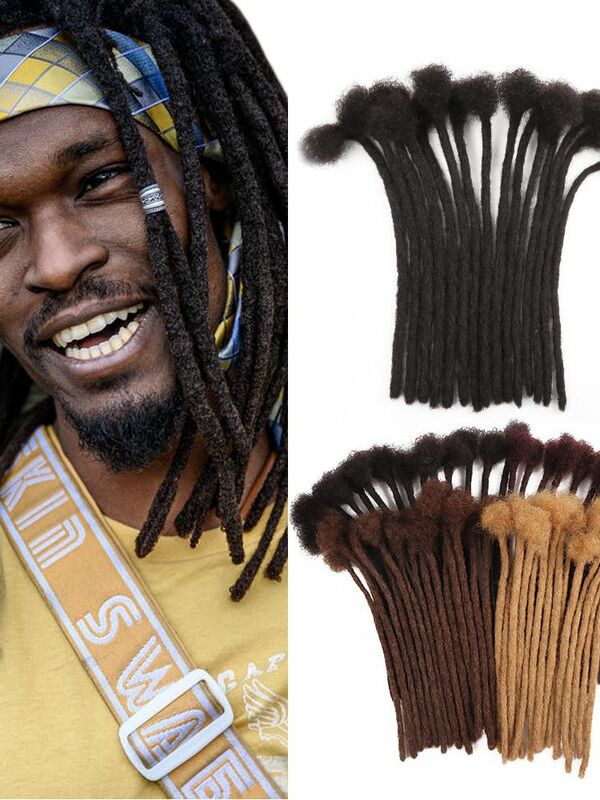 Gran rastas extensiones de 100% hecho a mano Locs Afro rizado a granel trenzado de cabello humano rastas