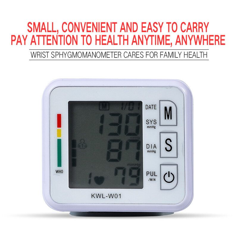 Automatic Digital Wrist Blood Pressure Monitor Bp Tonometer Wrist  Sphygmomanometer Pulse measurement Tensiometer tansiyon aleti