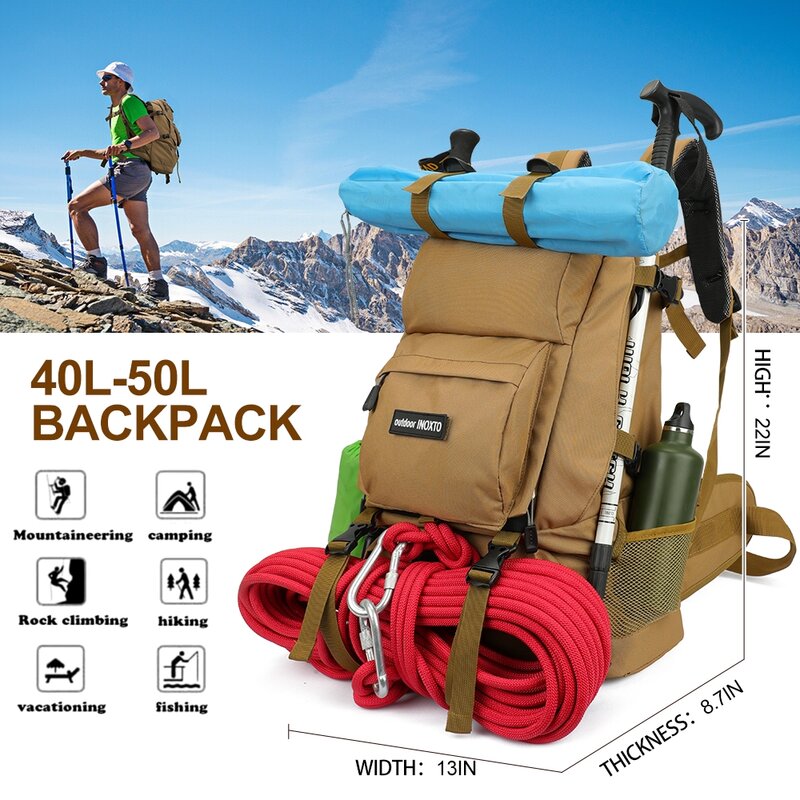 Рюкзак для альпинизма, рюкзак для кемпинга, 40 литров, водонепроницаемый дорожный рюкзак для альпинизма, туризма, кемпинга, рюкзак