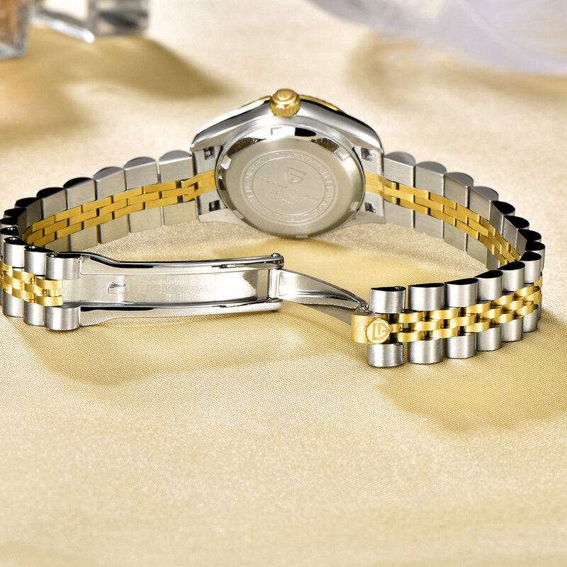 パガーニデザインのメンズ腕時計自動機械式メンズ腕時計ブリンブリンダイヤモンドクォーツ腕時計女性のためのゴールドstainelss鋼男性時計