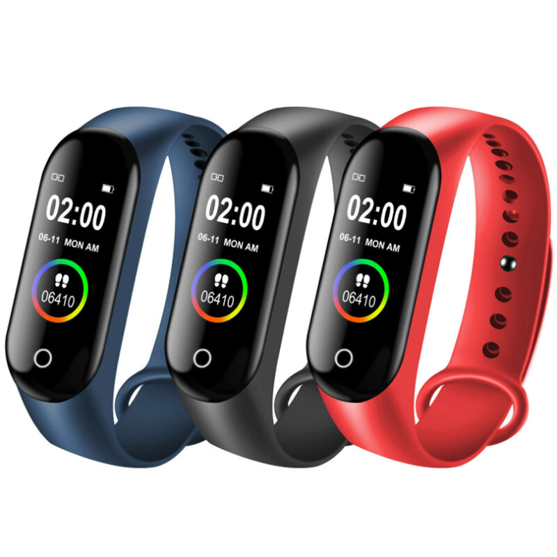 Reloj inteligente M4 de silicona para mujer, pulsera deportiva con pantalla LED, Bluetooth, resistente al agua, Correa