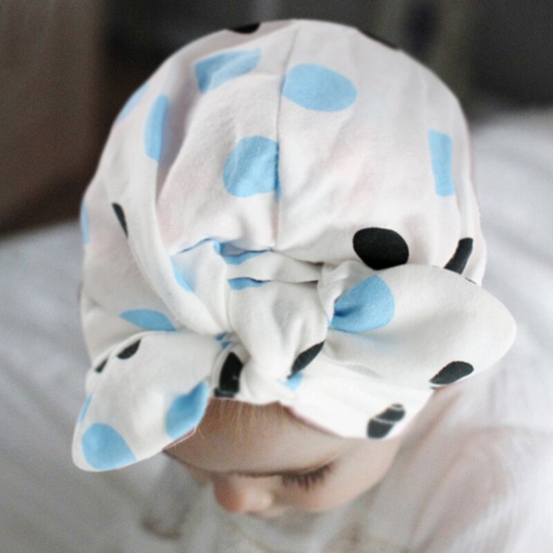 KLV-Gants anti-rayures en coton pour bébé, ensemble bonnet noué, protège-mains, mitaines, bonnet, kit pour nouveau-né