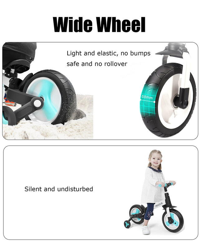 Bicicleta de equilibrio para niños, triciclo de empuje para niños pequeños
