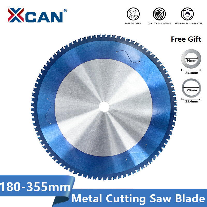 XCAN-hoja de sierra Circular para corte de Metal, hoja de sierra de carburo Nano recubierta de azul, 180-355mm, para cortar aluminio, hierro y acero