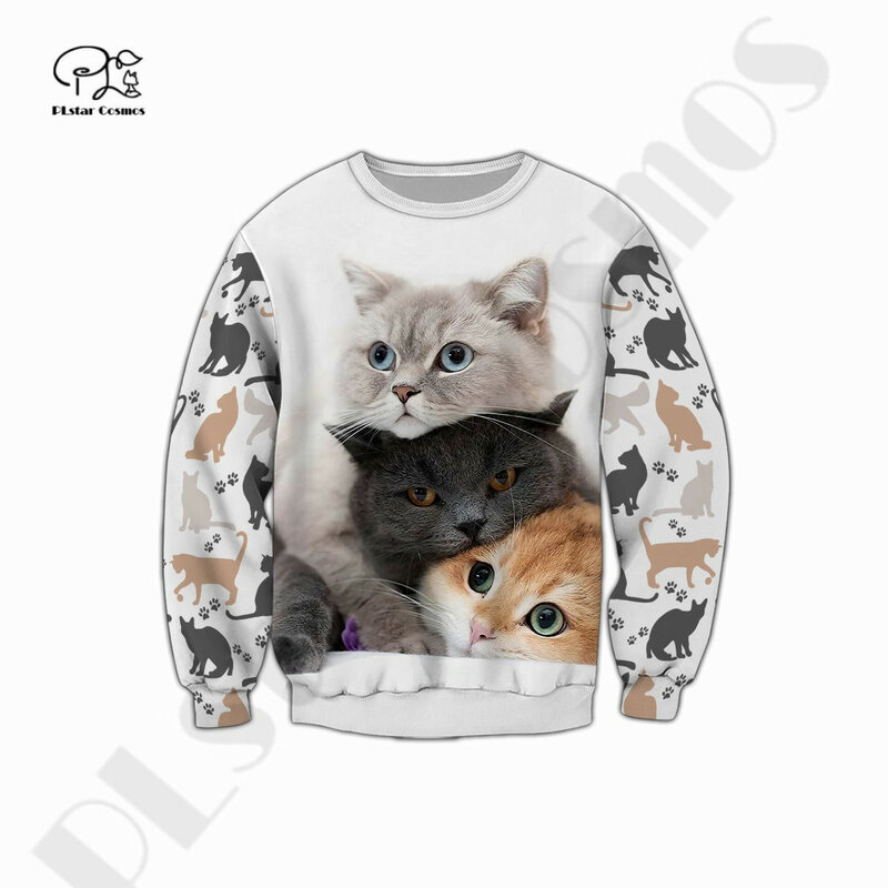 Plstar cosmos mais novo 3dprinted gato bonito animal de estimação amante harajuku pulôver premium streetwear único unisex hoodies/moletom/zip A-7