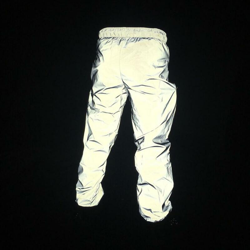 Męskie spodnie marki odblaskowe spodnie fluorescencyjne 2022 spodnie w stylu Hip Hop Casual sport nocne światło biegaczy streetswear spodnie dresowe