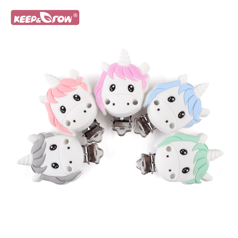 Unicorn DIY Silicone Pacifier Clips BPA Free Cartoon Animal Teether Beads 3/10/20/50pcs Pacifier Clip Baby Oral Care Nurse Toys