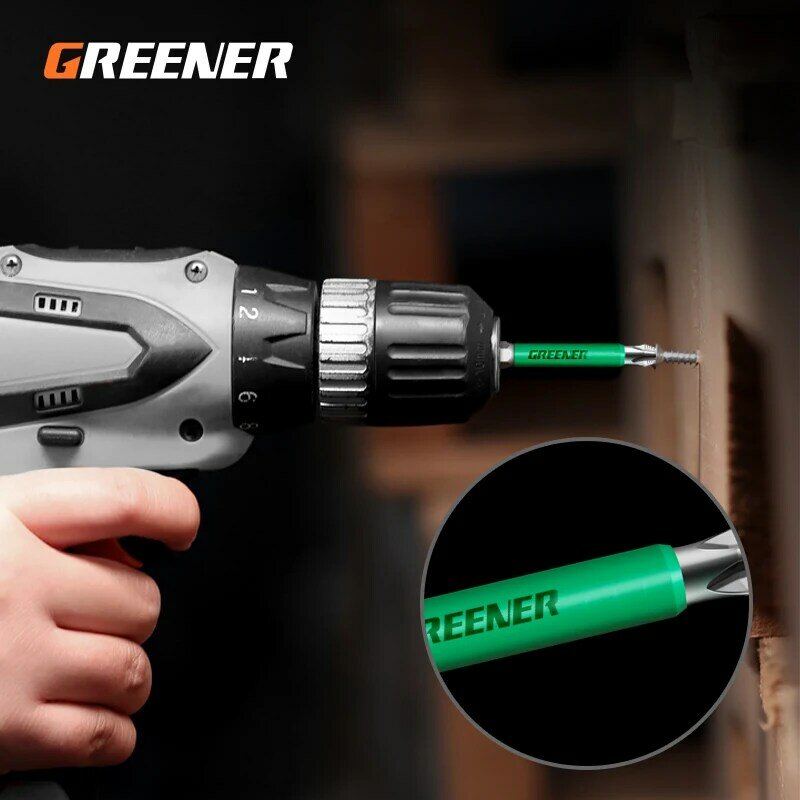 Greener-Juego de destornilladores eléctricos antideslizantes con cabeza de lote magnética, juego de brocas de mano de alta dureza, 25, 50, 65, 70, 90, 150mm, PH2