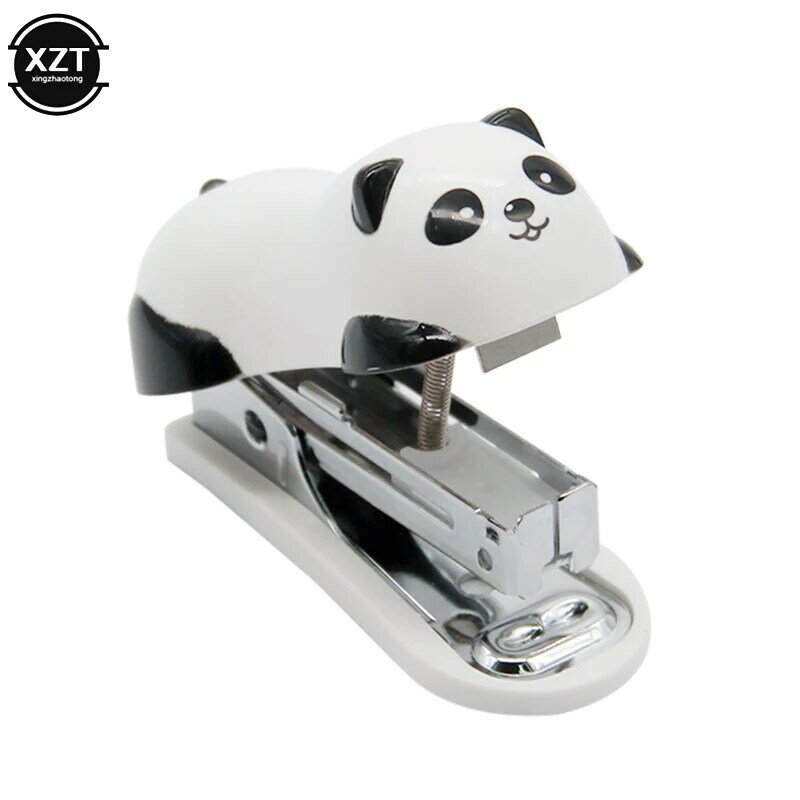 ใหม่ Mini Panda ชุดเครื่องเย็บกระดาษการ์ตูนอุปกรณ์สำนักงานเครื่องเขียนกระดาษคลิป Binder Book Sewer