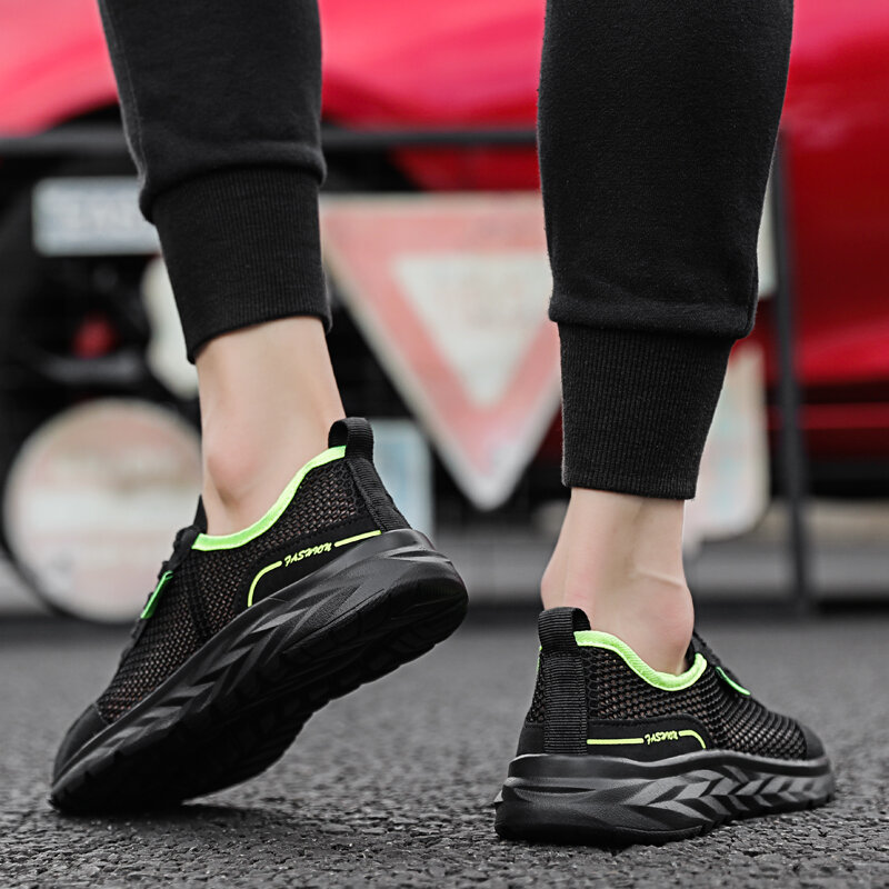 Clássico respirável malha sapatos casuais masculinos lac-up leve ao ar livre confortável sapatos de caminhada esportes tenis feminino zapatos