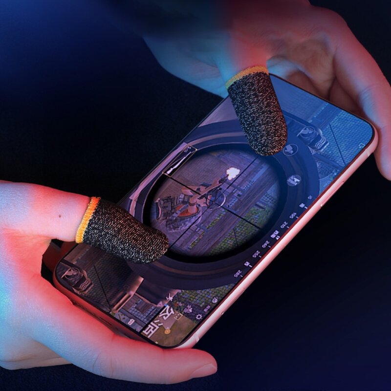 Pubg spiel Handschuhe Atmungsaktiv Schweiß Beweis Carbon Faser Handy-Spiel Finger Ärmeln Cots Daumen Schutz Tablet Bildschirm Touch Handschuhe