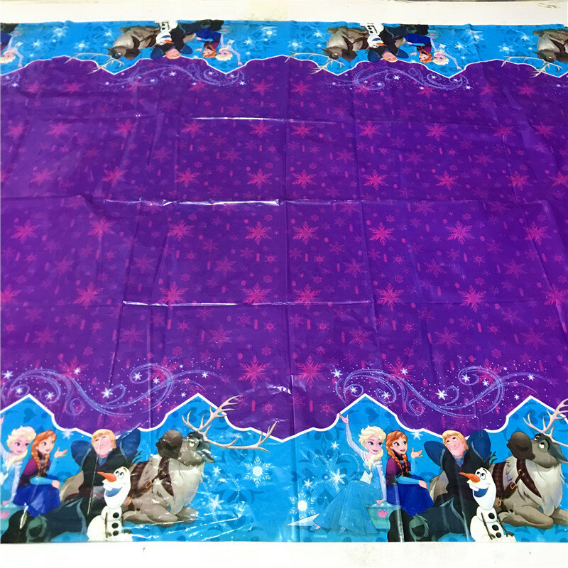 Mantel desechable de Frozen, decoración de fiesta de Anna, Reina Elsa, accesorios de fiesta de cumpleaños para niños, diseño de lugar, 180x108cm