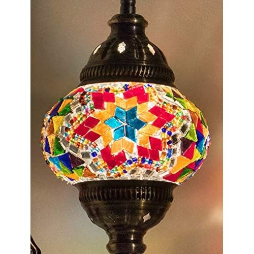 (31 Models) Handmade Wall Lamp Mosaic Shade, 2019 Stunning 16.5 "Height-4.5" Globe, english Moroccan Glass Lantern Arabian Bed