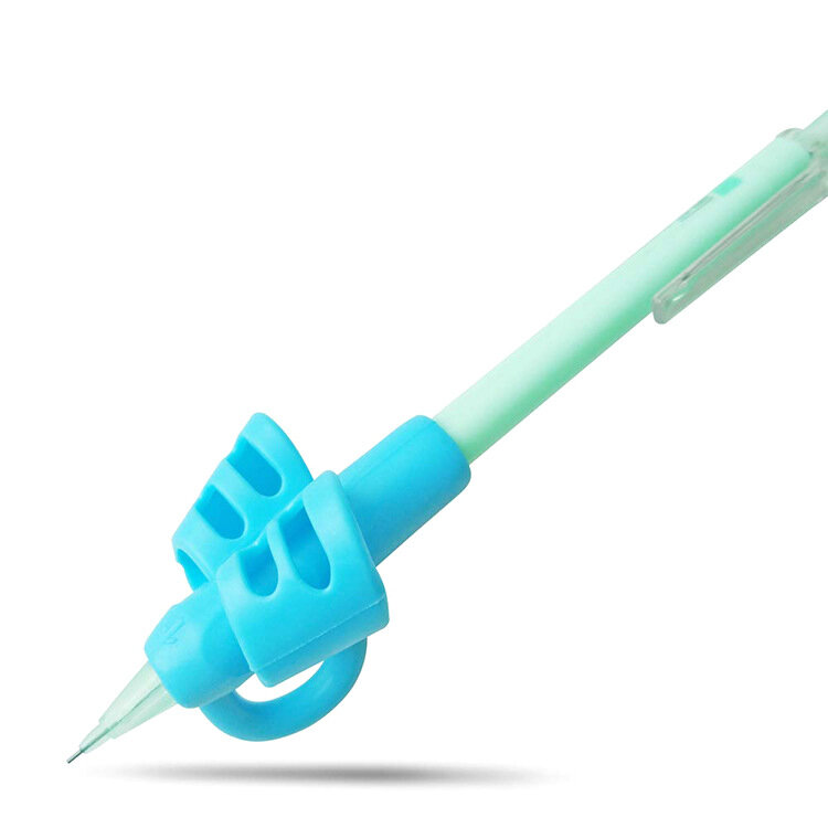 5 قطعة ثلاثة أصابع قلم من السيليكون حامل طالب القرطاسية معدات التدريس قلم من السيليكون حامل تصحيح الكتابة الطفل