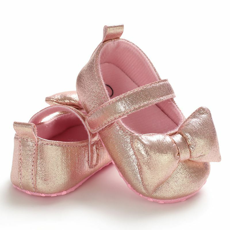 Zapatos antideslizantes para bebés, calzado informal para primeros pasos, con lazo grande