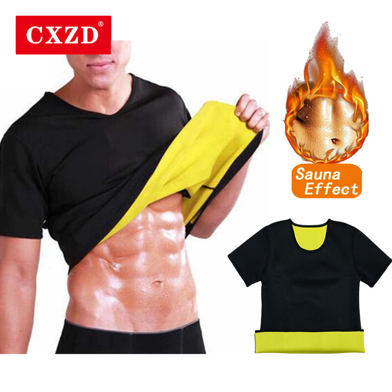 CXZD-moldeador de cuerpo de neopreno para hombres y mujeres, ropa moldeadora de Sauna para pérdida de peso, camisa de entrenamiento, chaleco, chaqueta de Fitness, traje de gimnasio, Top térmico