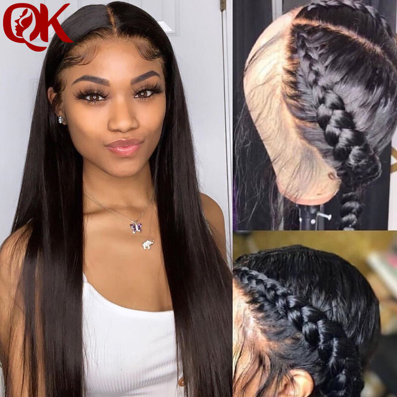 Invisible Wig 13x4 T Part  Lace Front Human Hair Wigs Long Straight Glueless Preplucked And Bleached Knots Remy Hair