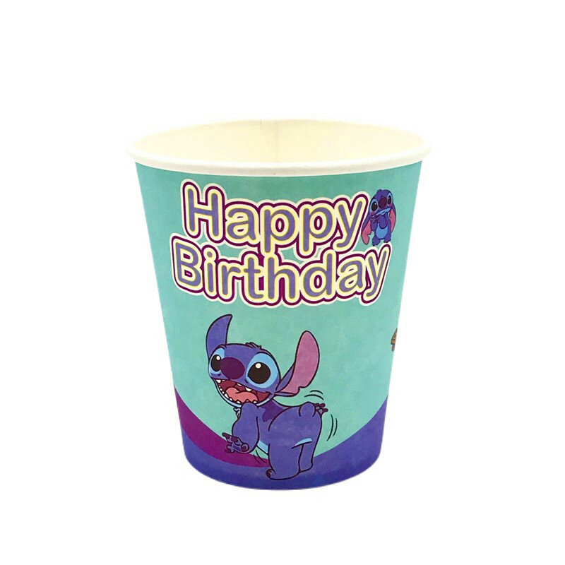Disney Stitch Design dekoracje na imprezę urodzinową serwetki papierowe kubki i talerze chłopcy dziewczęta Baby Shower jednorazowe zastawy stołowe