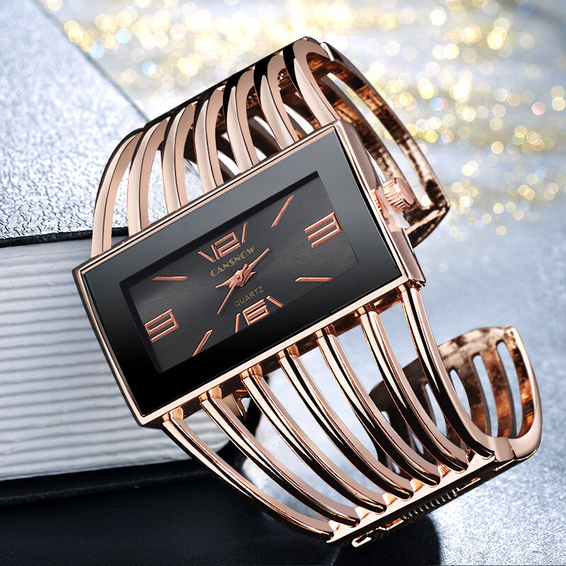 2020 Top Luxe Merk Armband Legering Armband Horloge Creatieve Rechthoekige Wijzerplaat Vrouwelijke Quartz Horloge
