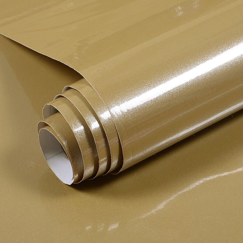 PVC escovado papel de parede ouro, folha de alumínio impermeável adesivo, papel de parede autoadesivo prateado, DIY móveis renovação filme
