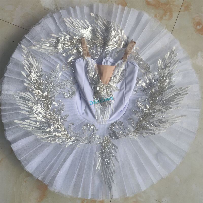 Tutu de Ballet Professionnel Classique pour Adulte et Enfant, Blanc, Crêpe, Ballerine, ix, Costume de brev, Robe pour Fille et Femme