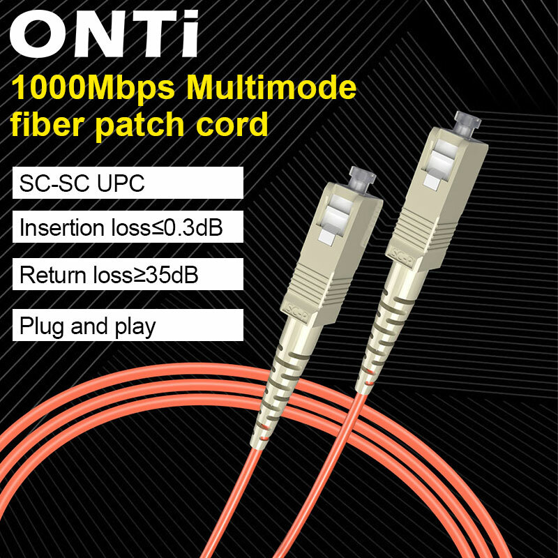 ONTI – câble Multimode OM2 SC-SC, 1 go, 2.0mm, cordon de raccordement optique, 1m, 3m, 5m, 10m, 20m, 30m