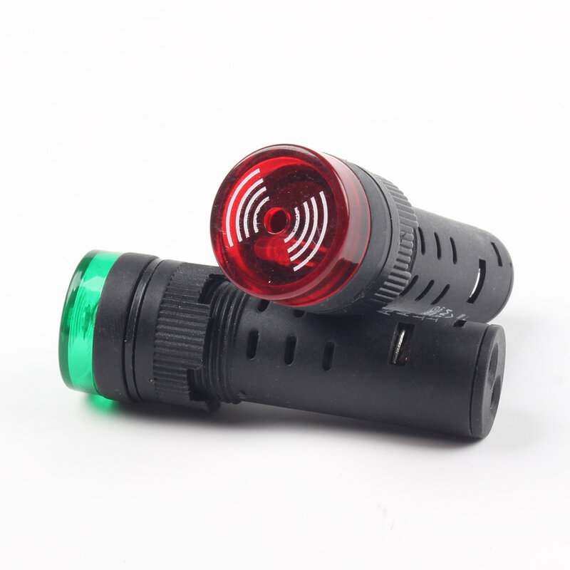 Colorful AD16-16SM 12V 24V 110V 220V 16mm Flash Signal Light Red LED Active Buzzer Beep Alarm Indicator Red Green Yellow
