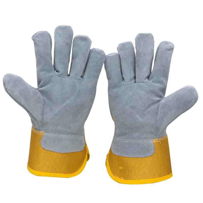 RJS safety winter Working Gloves cowhide Leather Working Welding Gloves Safety Protective MOTO Wear-resisting Gloves NG7035
