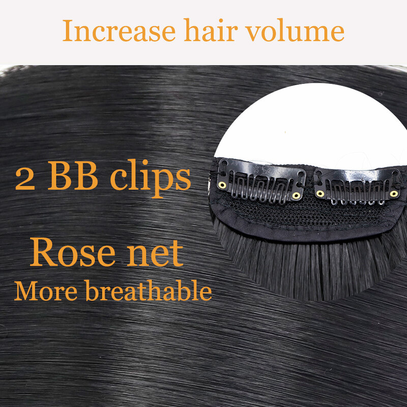 Synthetische Invisable Naadloze Haar Pads Clip In Een Stuk 2Clips Verhogen Haar Volume Hair Extensions Top Side Cover Haarstukje