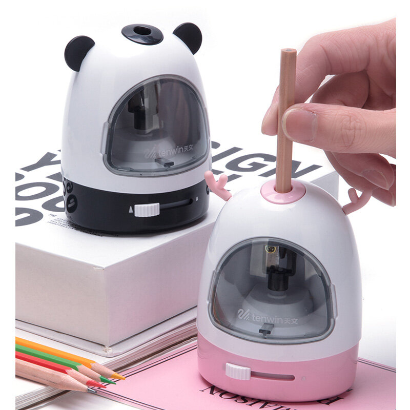 Kawaii Automatic Pencil Sharpener Cute Electric Sliding Shift Switch Pencil Sharpener Stationery Home Office School Supplies New