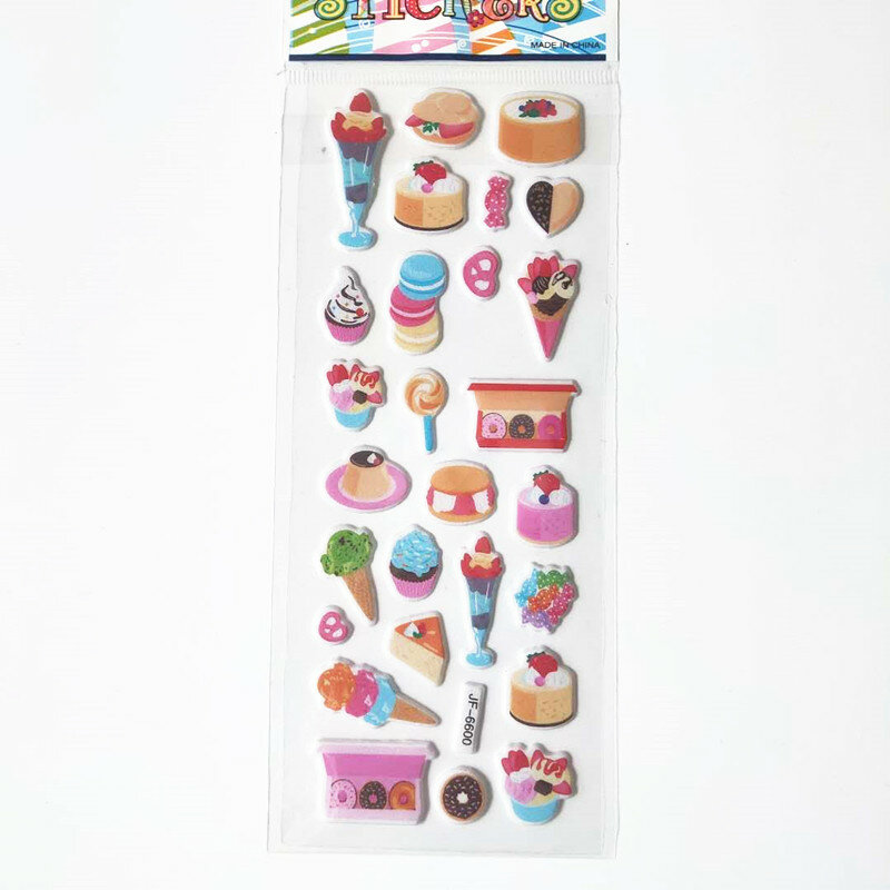 6 أوراق ملصقات كعكة الفقاعات اللطيفة ملصقات طعام الحلوى الابداعية الآيس كريم لوازم قرطاسية كورية ملصقات ملاحظات لاصقة للاطفال