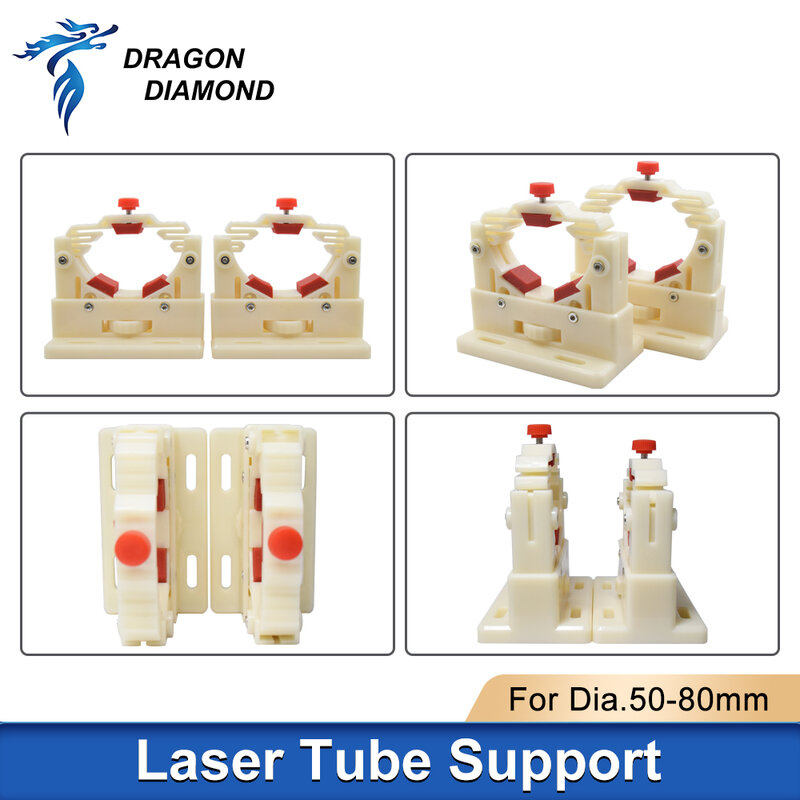 2 pz/lotto supporto per tubo Laser Co2 staffa di supporto regolare Dia.50-80mm montaggio in plastica flessibile per il taglio di tubi Laser CO2
