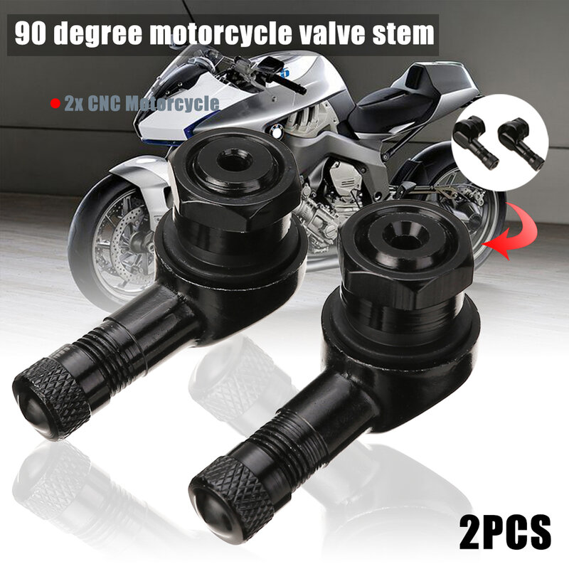 DSYCAR-vástagos de válvula de neumático de motocicleta CNC, 2 piezas, 90 grados, Universal, ruedas de aluminio, tapas de válvula TWPO a prueba de fugas, NCY