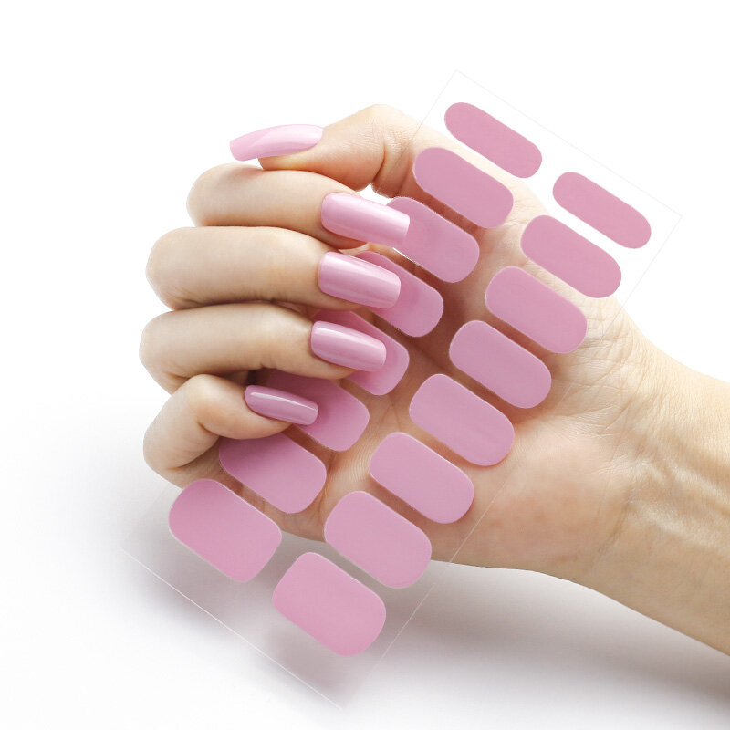 CLIAFETY-1 hoja de pegatinas de Color puro para uñas, pegatinas de cobertura completa para arte de uñas, pegatinas autoadhesivas para manicura, se acepta Envío Directo
