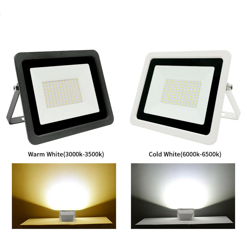 Luz de inundação LED impermeável, Refletor Floodlight, Iluminação exterior, Spotlight, IP68, AC 220V, 240V, 10W, 20W, 30W, 50W, 100W