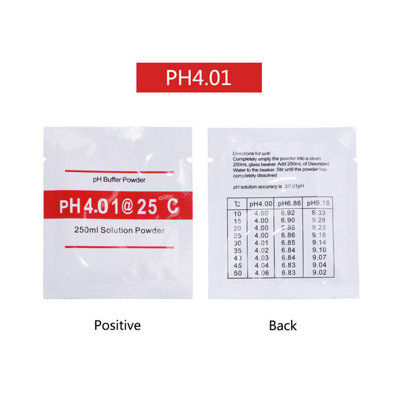 Yieryi 5pcs/lot PH Buffer Powder Ph 4.01/ 6.86 /7.0/9.18/10.0 Measure Calibration Solution PH Meter Test Calibration Accessories