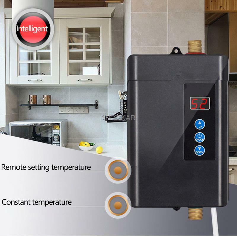 110/220V Instant Electric Water Heater Intelligent Touch Heating Fast 3 Seconds Hot Shower with Temperature Display 4000W