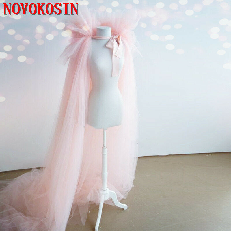 2020 New Bridal Dress Cloak Tulle Princess Proof Shawl Party Stage Catwalk Photographic Portrait Tulle Cloak