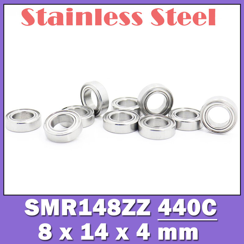 SMR148ZZ Bearing 8*14*4 mm ( 10 PCS ) Stainless Steel Ball Bearings Shielded SMR148Z SMR148 Z ZZ
