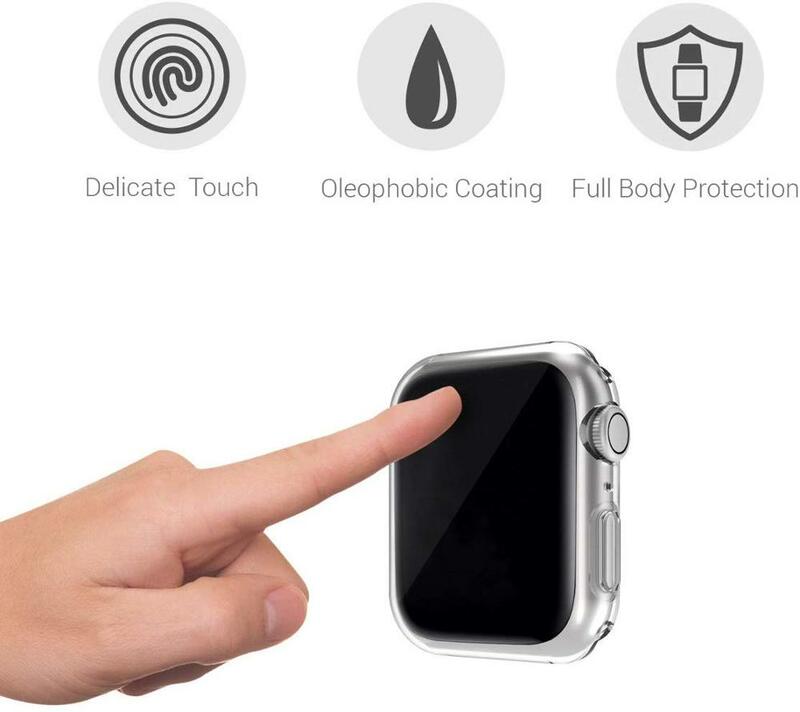 Funda de silicona para apple watch band 4 44mm 40mm (iwatch 5) marco transparente ultrafino iwatch 3 2 1 apple watch Accesorios