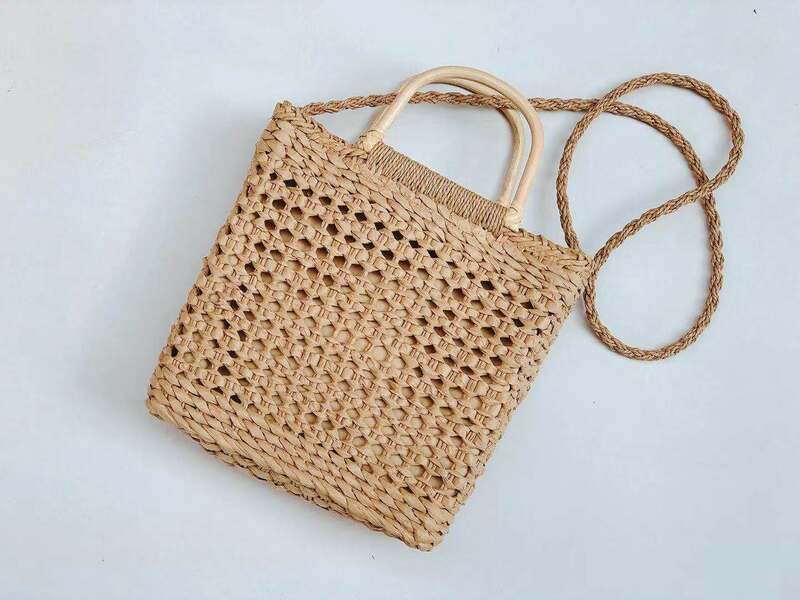 New Buckle Straw Bag Female Summer Beach Bag Women Messenger Bags Handbag Paper Straw Bag a6275