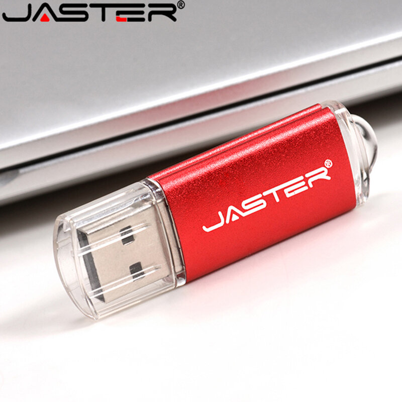 JASTER New Creative With Key Chain USB 2.0 Flash Drive 128GB 64GB 32GB 16GB 8GB 4GB Pendrive Fashion 9 Colors U Stick Gift