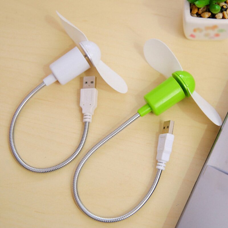 Creative Mini Snake นุ่มเงียบพัดลม USB พัดลม USB Bendable ได้อย่างอิสระ Mini Soft Leaf งูพัดลมเงียบฤดูร้อน gadget