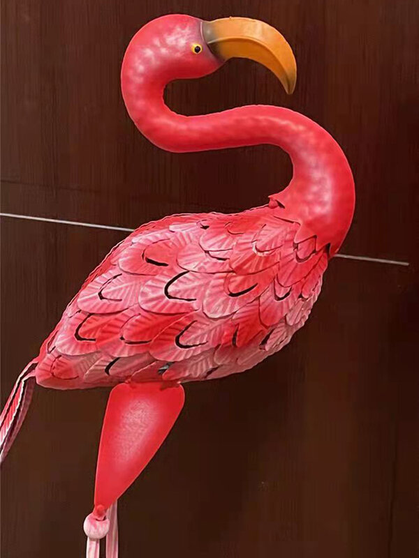 Metal Flamingo Ornamentos Simulado Animal, Acessórios De Jardim, Decoração De Paisagem, Grande Estátua De Pássaro, Decoração De Quintal