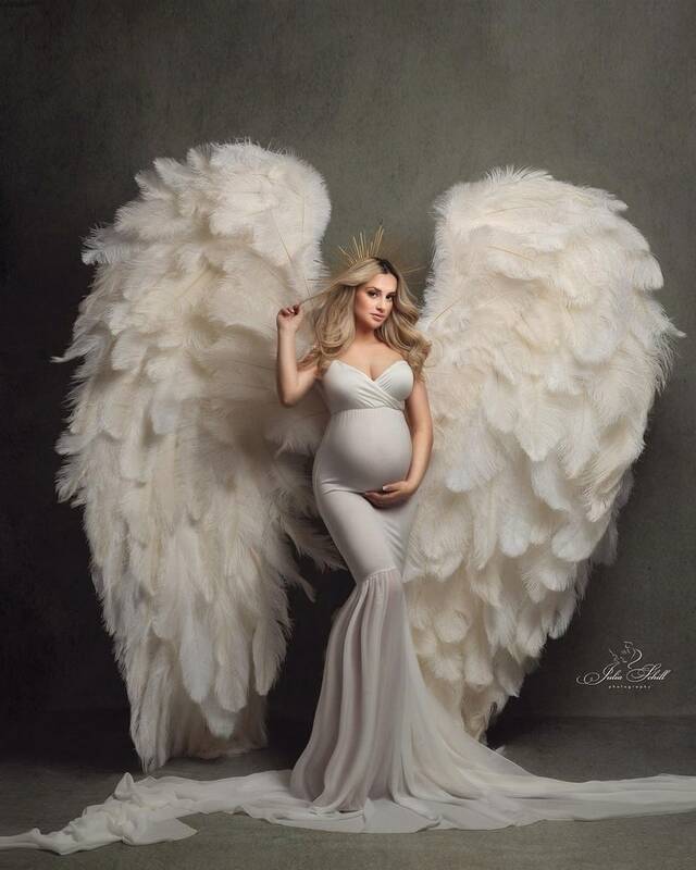 Abiti di maternità Sexy a sirena bianca per servizio fotografico scollo a V senza maniche camicia da notte fotografia gravidanza abiti da donna Babyshower